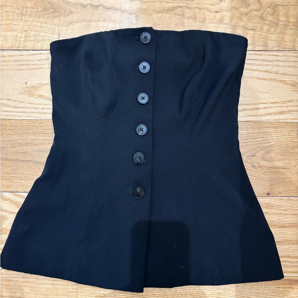 French Connection Black Strapless Top